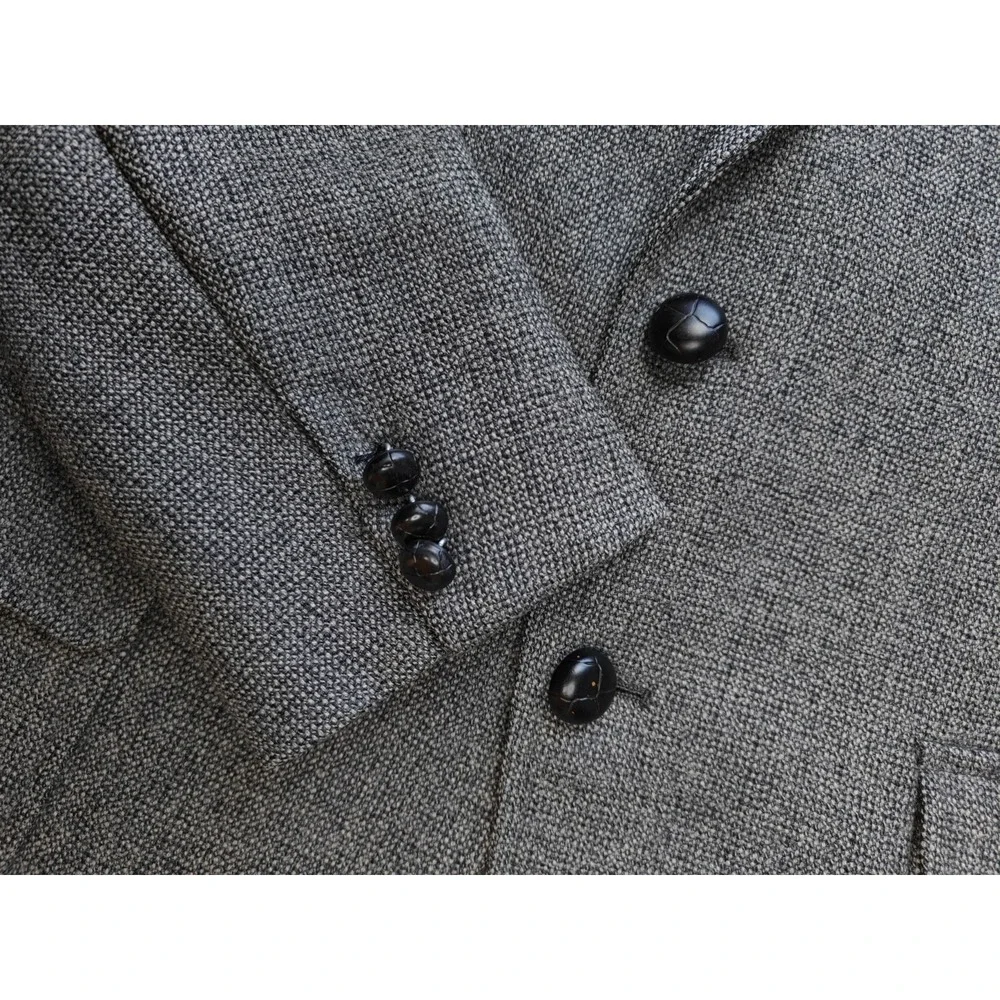 Kingsridge Mens Vintage Wool Tweed Sports Coat 41R Gray USA 2 Button Blazer
